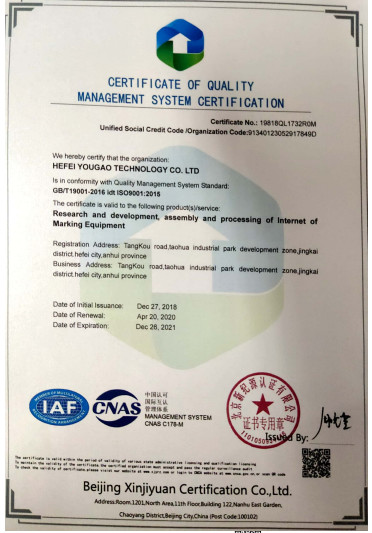 China Hefei Luox Yougao Technology Co., Ltd. Certificaten
